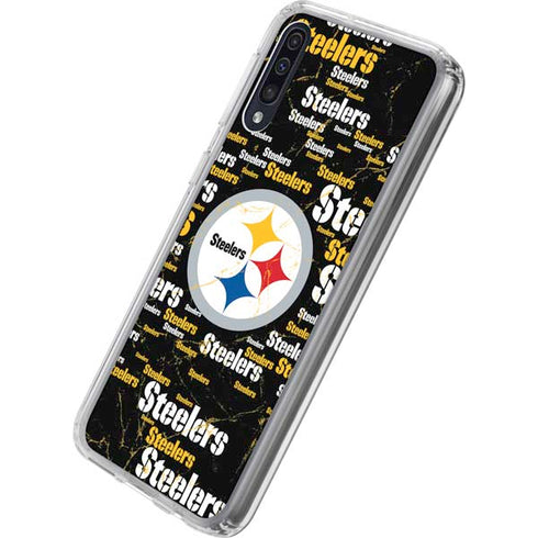 NFL Pittsburgh Steelers Black Blast Galaxy A50 Clear Case